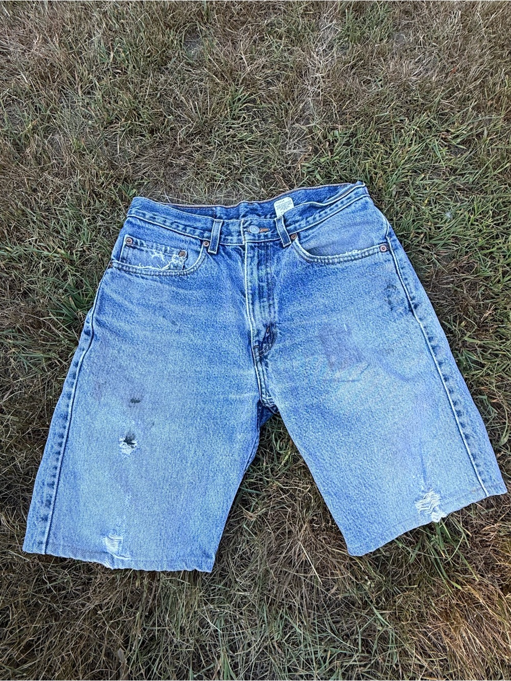 Levi's Light Blue Distressed Denim Shorts